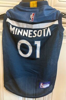 Pets First NBA Minnesota Timberwolves Team Dog Shirt Jersey Blue White Large